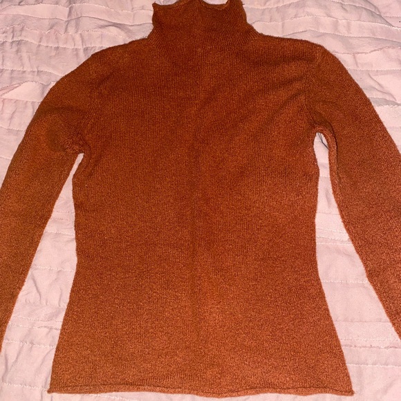 Burnt orange aritzia turtleneck pullover sweater - Picture 3 of 4